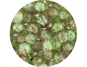 Koraliki Szklane Crackle Dwubarwne Zielono - Brązowe 8mm 50szt