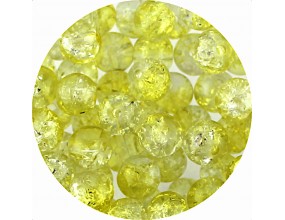Koraliki Szklane Crackle Dwubarwne Biało - Żółte 8mm 50szt