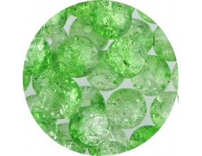 Koraliki Szklane Crackle Dwubarwne Zielono - Białe 8mm 50szt