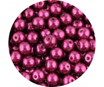 KORALIKI SZKLANE PERŁY PEREŁKI PERŁA KULKI 8mm PURPUROWE 50szt