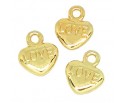 Zawieszka Charms Metalowa Serce Love do Bransoletek Biżuterii 10x12mm 3szt