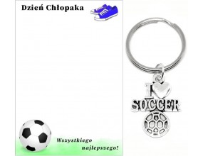 Brelok Breloczek Piłka I Love Soccer Prezent Dzień Chłopaka Szkoła