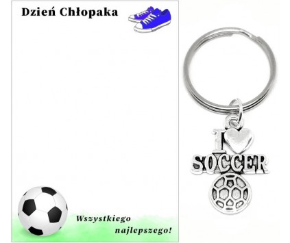 Brelok Breloczek Piłka I Love Soccer Prezent Dzień Chłopaka Szkoła