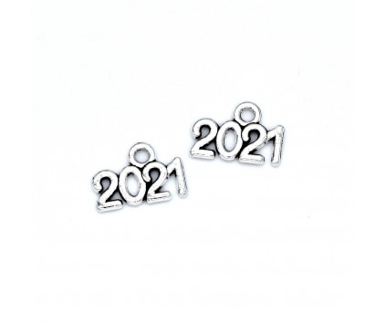 Zawieszka 2021 CHARMS Metalowa 14x9mm NOWOŚĆ 5szt