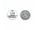 Zawieszka CHARMS Live your dream 20x20mm Metal 1szt