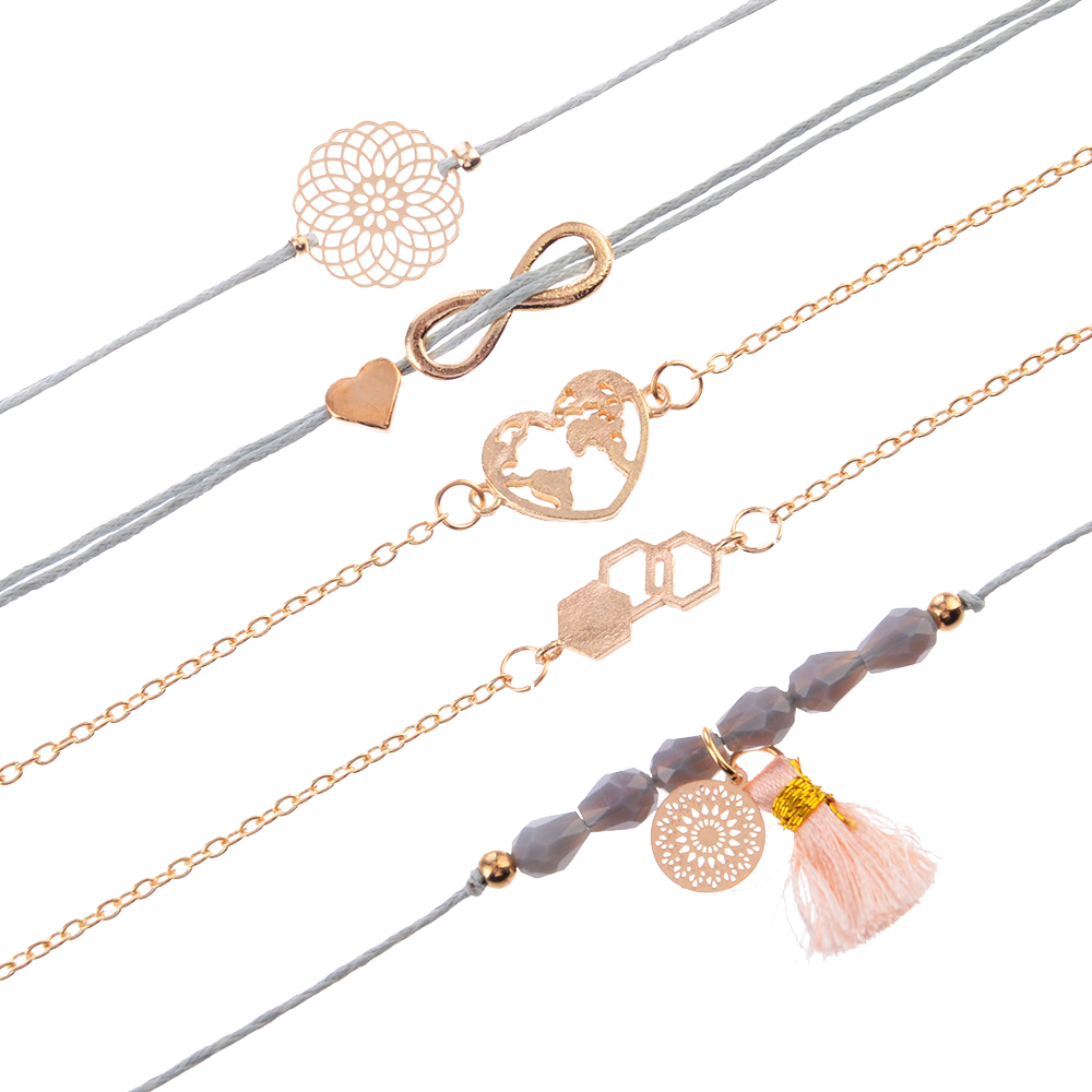 Fashion-Gold-bracelet-women-infinity-set