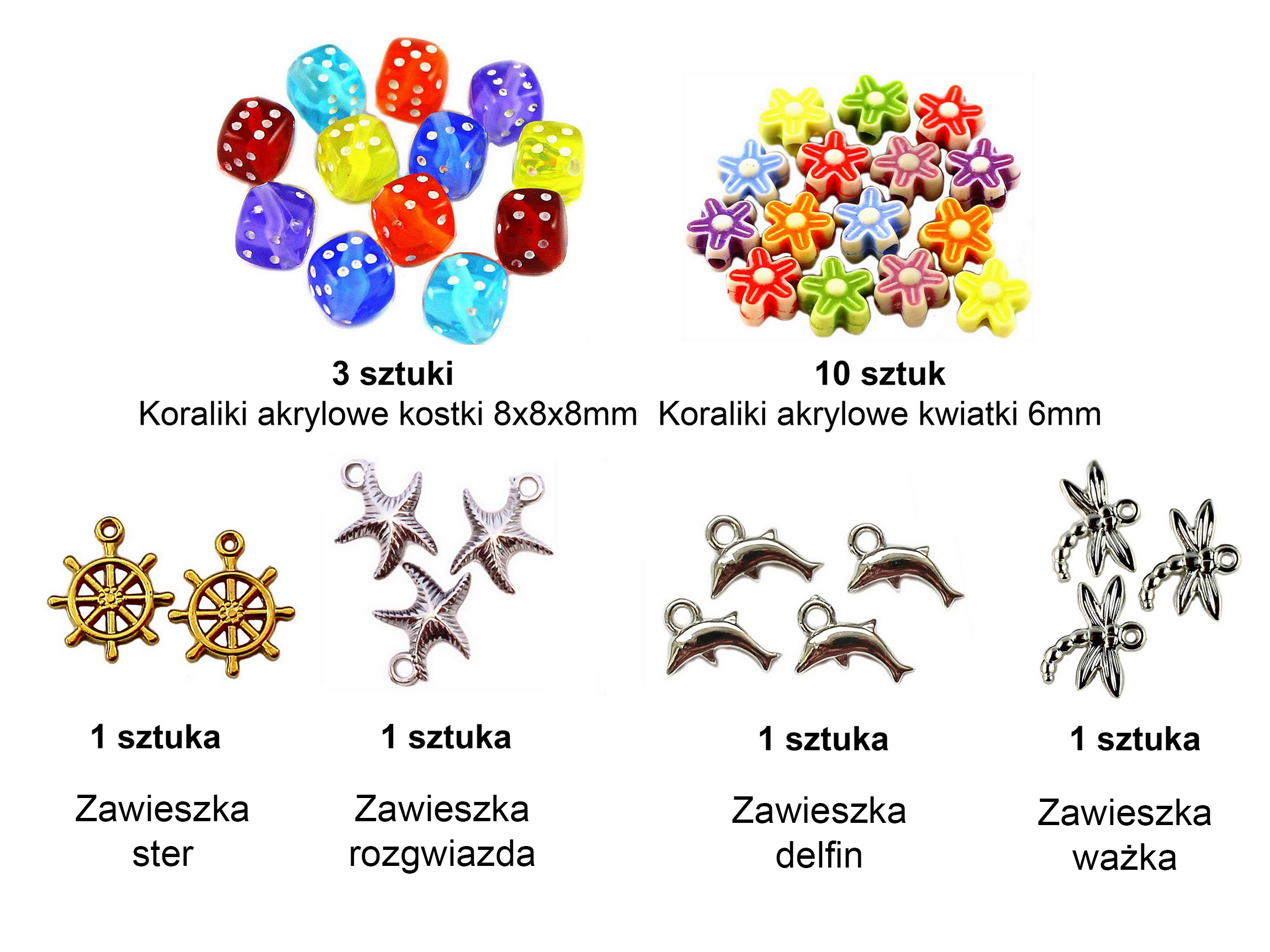 PREZENT ZESTAW KORALIKÓW DO ROBIENIA BIŻUTERII BRANSOLETEK - Sklep